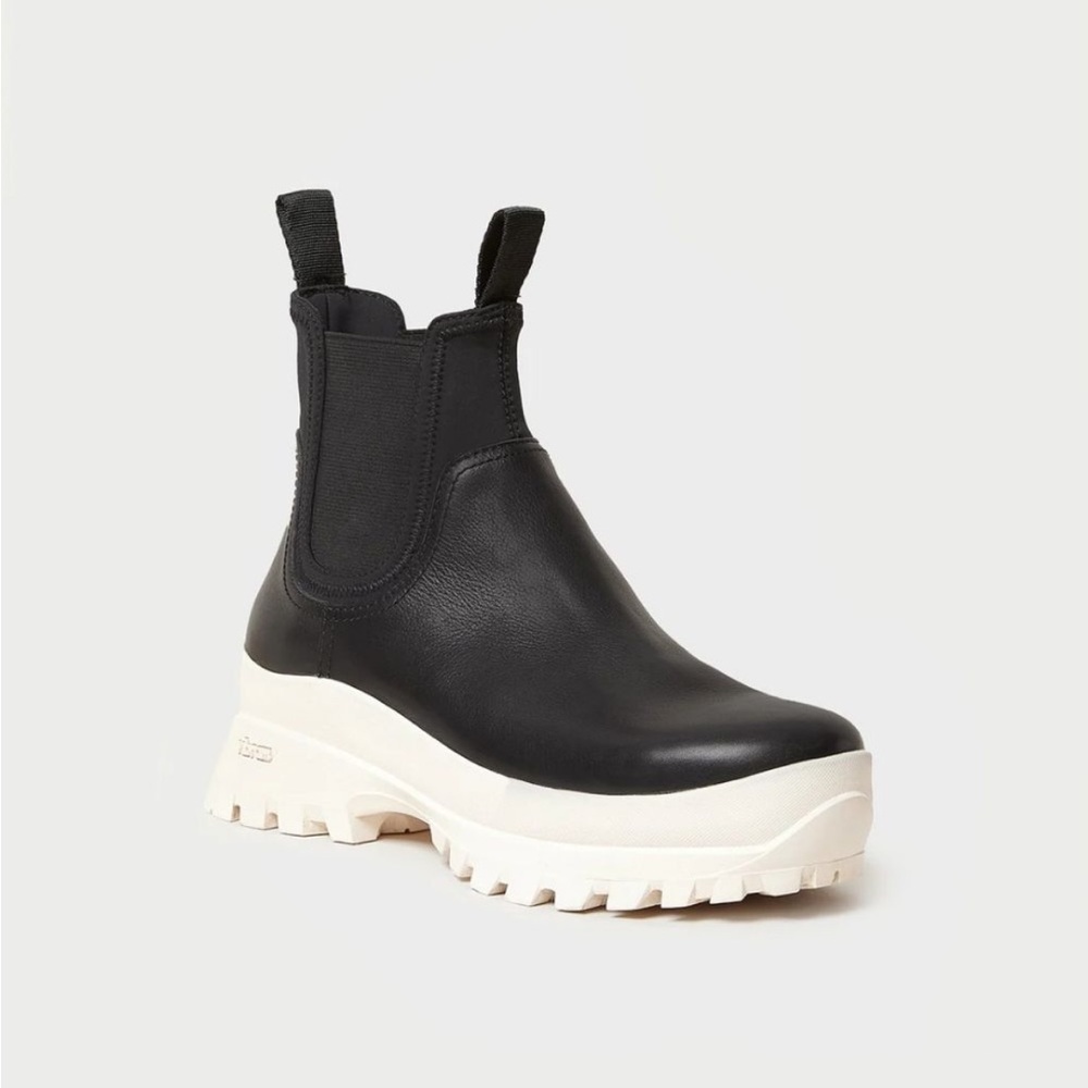 Loeffler Randall Tara Chelsea Boot Black with Cream lug sole size 8